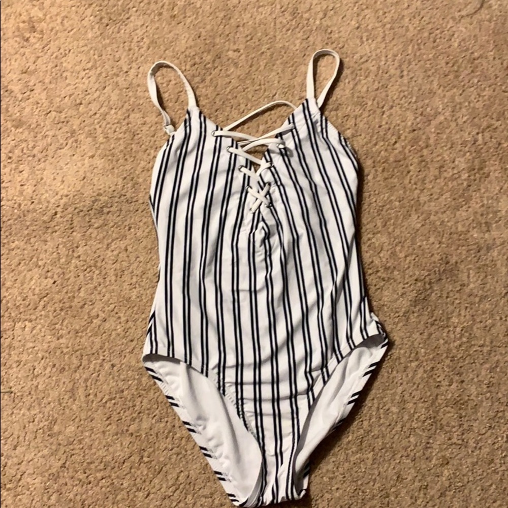 stripe one piece swimsuit